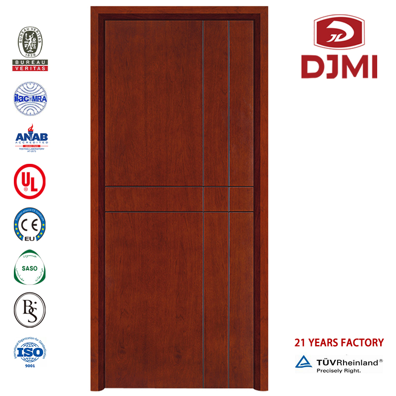 Portas de incêndio personalizadas Veneer Single Proof Door Oak Solid Wood Interior Portas novas Configurações 3X3 Frames China Fabricante de Madeira sólida